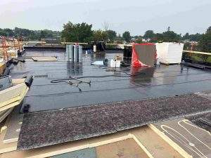 a commercial roofing project being performed by Vanity Roofing in Ottawa