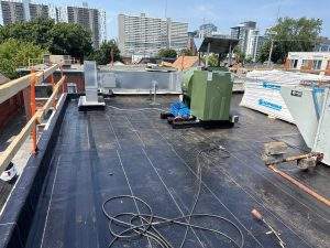 a commercial roofing project being performed by Vanity Roofing in Ottawa