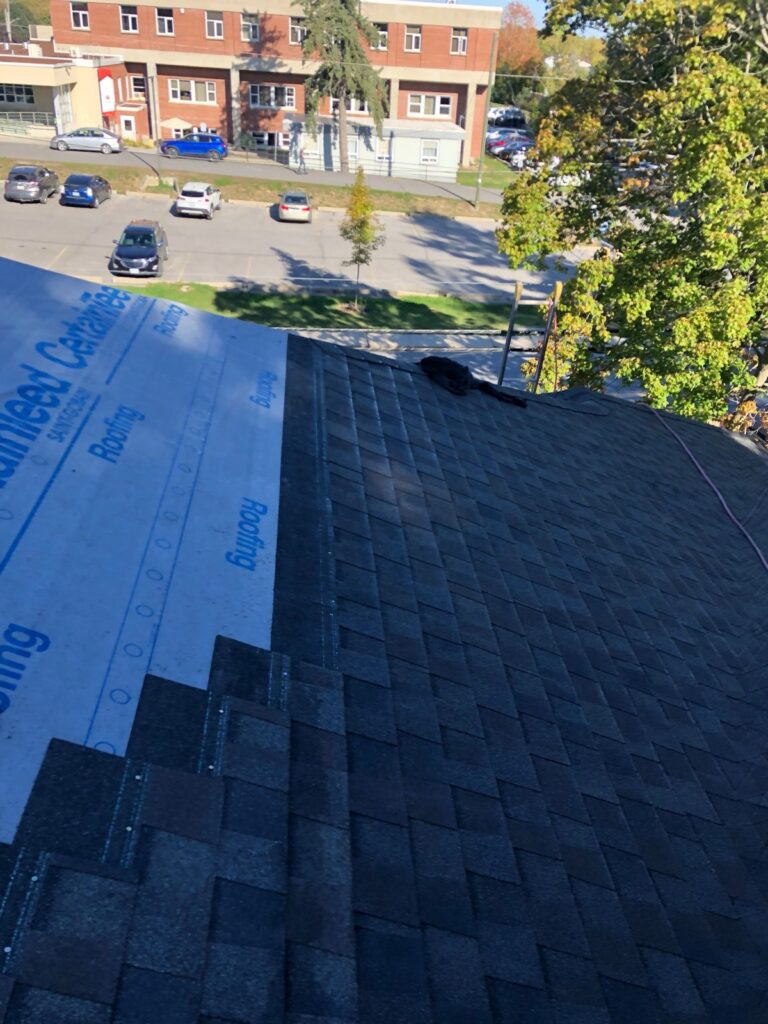 CertainTeed underlayment and new shingles on a Carleton Place roof