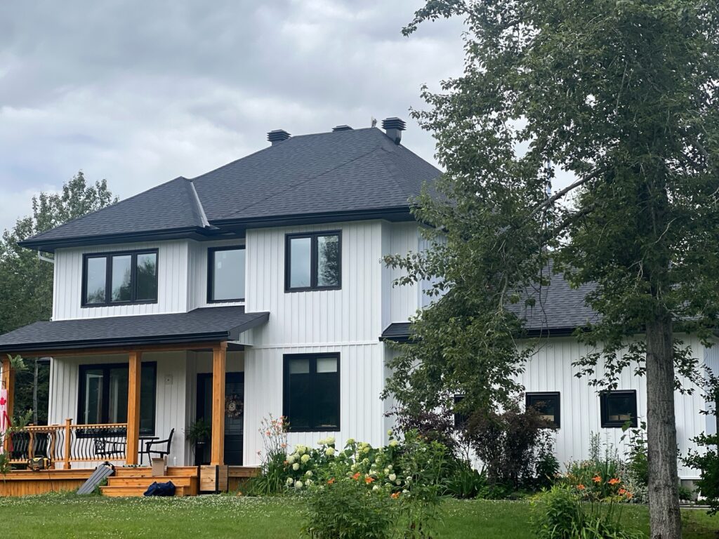 Vertical board and batten siding on an Ottawa home